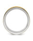 ფოტო #3 პროდუქტის Stainless Steel Brushed Yellow IP-plated Grooved Band Ring