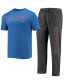 ფოტო #1 პროდუქტის Men's Heathered Charcoal, Royal Florida Gators Meter T-shirt and Pants Sleep Set