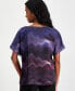 Petite Abstract-Print Short-Sleeve Top