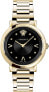 Фото #1 товара Versace Pop Chic Damenuhr Gold Stahlarmband Gehäuse Schwarzes Zifferblatt 36mm VEVD00619