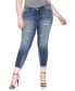 Фото #1 товара Plus Size Mid Rise Ankle Skinny Jeans