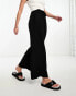 River Island Petite wide leg dad trouser in black