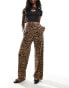 Threadbare tie waist trouser in leopard