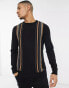 Threadbare crew neck stripe jumper in black