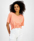 ფოტო #1 პროდუქტის Juniors' Sunshine Flower Graphic Crewneck T-Shirt