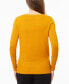 Women's Fine Gauge Boat-Neck Buttoned-Cuff Sweater