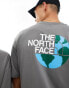 The North Face Dome backprint oversized t-shirt in dark grey Черный, XS - фото #4