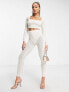 Simmi knitted ribbed high waist contour legging co-ord in stone