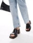 River Island leather platform mule in black Черный, 38 - фото #4