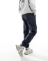 ASOS DESIGN pull on cargo jogger in washed navy with elasticated waist