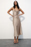 Фото #2 товара Платье из сатина с драпированной деталью ZARA