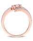 Фото #3 товара 10K Rose Gold Morganite and Diamond Open Wrap Ring