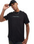 Calvin Klein shadow embossed logo t-shirt in black