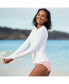 ფოტო #1 პროდუქტის Women's Crew Neck Long Sleeve Rash Guard UPF 50 Swim Tee