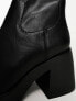 ALDO Wide Fit – Auster – Kniehohe Stiefel in Schwarz mit mittelhohem Absatz