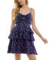 Juniors' Floral Print Tiered Sleeveless Fit & Flare Dress