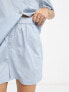 ASOS DESIGN boxer short with linen in blue co-ord