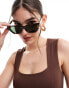 ASOS DESIGN acetate cat eye sunglasses in tort with polarised lens