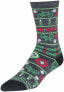 SockGuy Wool Ride Merry Crew Socks - 6 inch, Gray/Red/Green, Large/X-Large