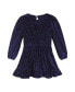 Toddler Girls / Navy Velvet Faux Wrap Dress