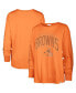 Фото #1 товара Women's Orange Distressed Cleveland Browns Tom Cat Long Sleeve T-shirt