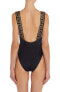 Versace 298797 Greca Strap One-Piece Swimsuit in A1008 Black Size 3 - фото #2