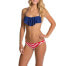 Rip Curl Starry Eyed Laser Cut Back Tie Ruffled Bandeau Bikini Top Size M