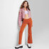 Фото #1 товара Women's Mid-Rise Corduroy Flare Pants - Wild Fable Rust 2