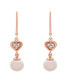 Cultured Freshwater Pearl (7mm) & Diamond (1/7ct. tw.) Heart Earrings in 14K Pink Gold