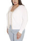 ფოტო #3 პროდუქტის Black Label Plus Size Chain Detail Shrug Cardigan Sweater