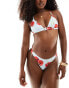 Фото #2 товара ASOS DESIGN Cleo triangle bikini top with front fastening in cherry print