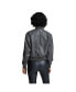 Women's Faux Leather Bomber