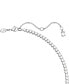 ფოტო #6 პროდუქტის Rhodium-Plated Mixed Crystal Tennis Necklace, 15" + 2-3/4"