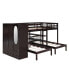 Фото #2 товара Full-Over-Twin-Twin Bunk Bed With Shelves, Wardrobe And Mirror