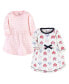 ფოტო #1 პროდუქტის Toddler Girls Cotton Long-Sleeve Dresses 2pk, Floral Dot