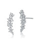 Фото #1 товара Sterling Silver with Rhodium Plated and Clear Cubic Zirconia Stud Earrings
