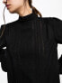 ASOS DESIGN high neck blouse with lace panel inserts in black