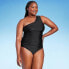 Women's Tummy Control One Shoulder Ruched Full Coverage One Piece Swimsuit -