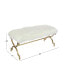 Фото #3 товара Faux Fur and Metal Contemporary Bench
