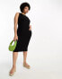 Simply Be textured jersey midi dress in black Черный, UK 26 - фото #1