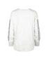 ფოტო #2 პროდუქტის Women's Cream Distressed North Carolina Tar Heels Statement SOA 3-Hit Long Sleeve T-shirt