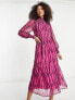 Y.A.S animal maxi dress in pink