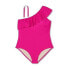 Фото #2 товара Women's Ruffle One Shoulder High Coverage One Piece Swimsuit - Kona Sol Pink 18