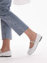 Фото #1 товара Topshop Carmen leather round toe ballet flats in white