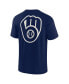 Фото #2 товара Men's and Women's Navy Milwaukee Brewers Super Soft Short Sleeve T-shirt