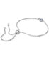 ფოტო #4 პროდუქტის Constella Silver-Tone Crystal Slider Bracelet
