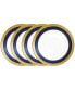 Odessa Cobalt Gold Set of 4 Saucers, Service For 4