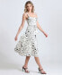 ფოტო #6 პროდუქტის Women's Sleeveless Square-Neck Corset Midi Dress