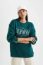 Oversize Fit Bisiklet Yaka Kalın Sweatshirt B1980ax23au