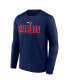 Фото #2 товара Men's Navy New England Patriots Stack The Box Long Sleeve T-shirt